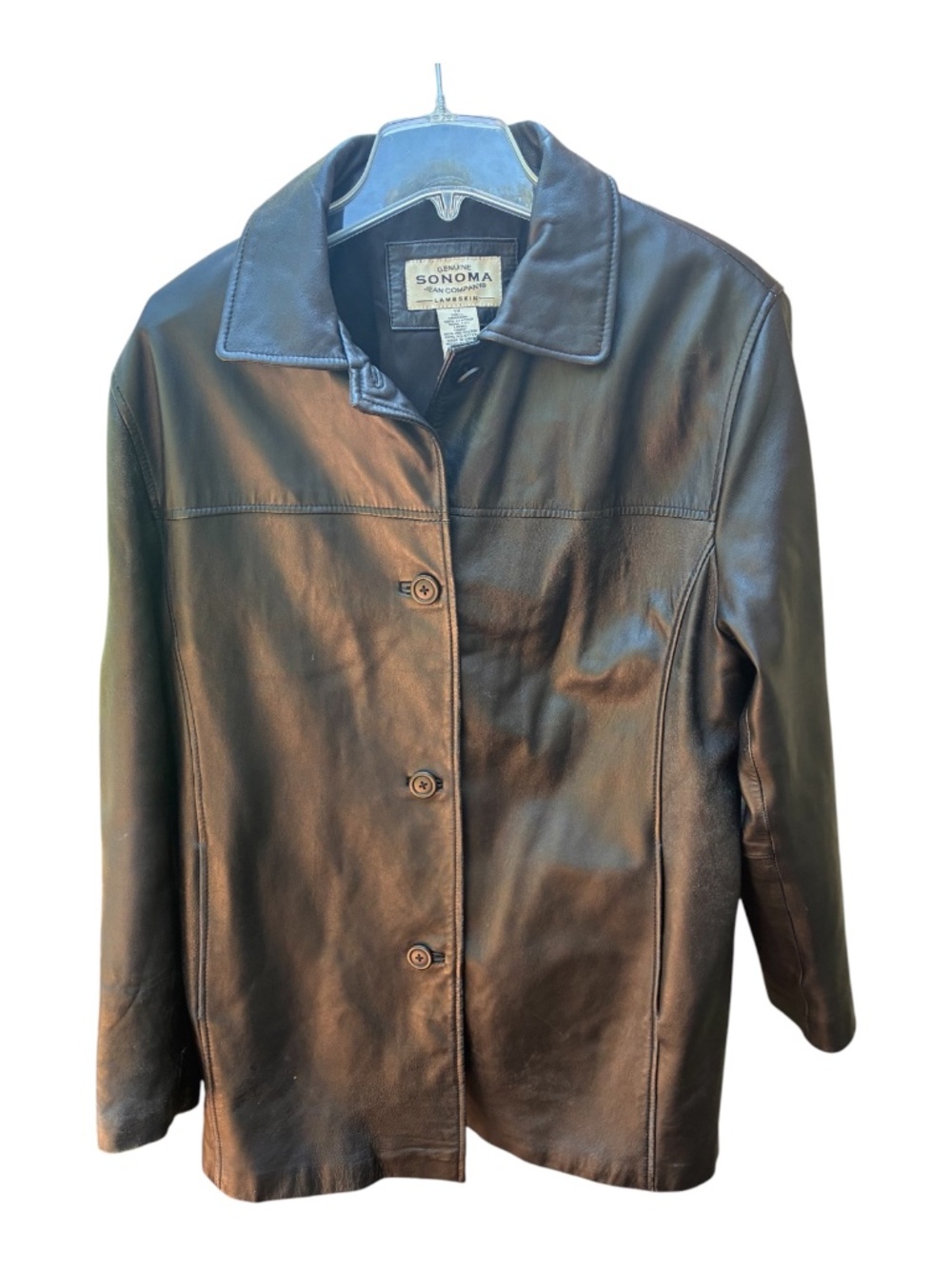 Men's Sonoma Black Leather Jacket-Size 1x